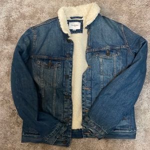 Goodfellow & Co - Men's Faux Shearling Lined Denim Trucker Jacket